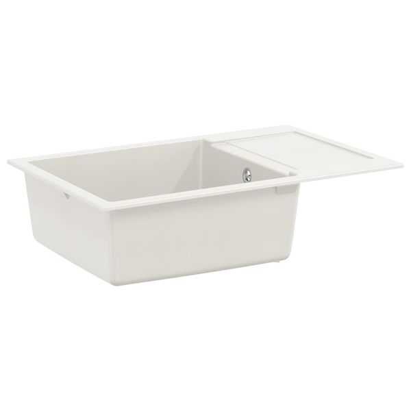 vidaXL Chiuvetă Alb 780 x 500 mm 80% Quartz și 20% Rășină