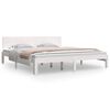 vidaXL Cadru de pat Super King, alb, 180x200 cm, lemn masiv