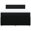 vidaXL Pat box spring cu saltea, negru, 140x200 cm, textil