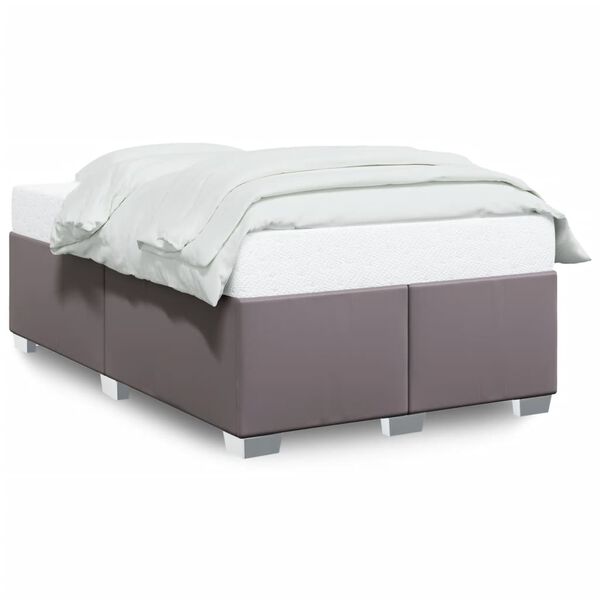 vidaXL Cadru de pat fără saltea gri 120x190 cm piele artificială