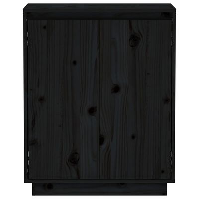 vidaXL Dulap, negru, 60x34x75 cm, lemn masiv de pin
