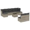 vidaXL Set canapele de grădină cu perne 10 piese gri deschis poliratan