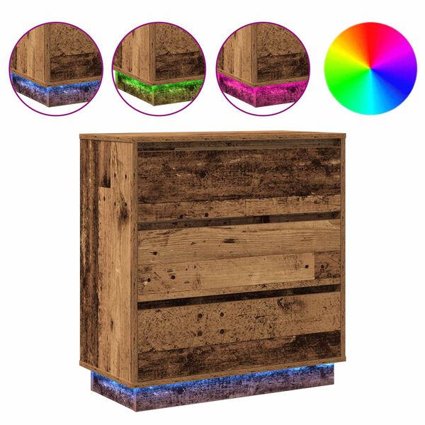 vidaXL Dulap de noapte Lemn vechi 71 x 34,5 x 75 cm Lemn compozit