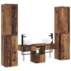 vidaXL Set de mobilier pentru baie 5 buc. Lemn vechi