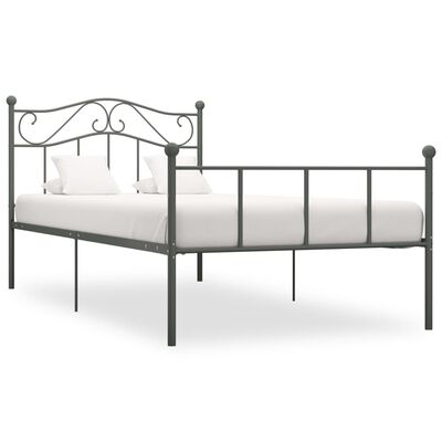 vidaXL Cadru de pat, gri, 90 x 200 cm, metal