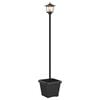vidaXL St&acirc;lp cu lampă solară și ghiveci Negru 32 x 32 x 158 cm
