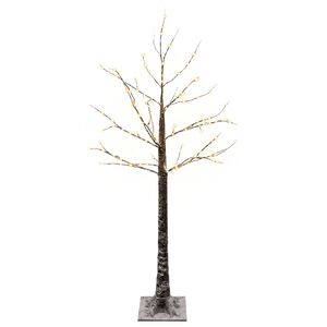 vidaXL Brad de Crăciun nins cu LED Maro 22 x 22 x 120 cm Plastic