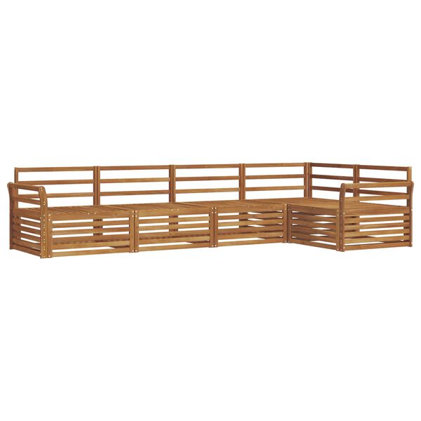 vidaXL Set de canapele de exterior 5 pcs natural Lemn Solid de Acacia