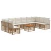 vidaXL Set de canapele de exterior 11 buc. Alb Natural și Crem