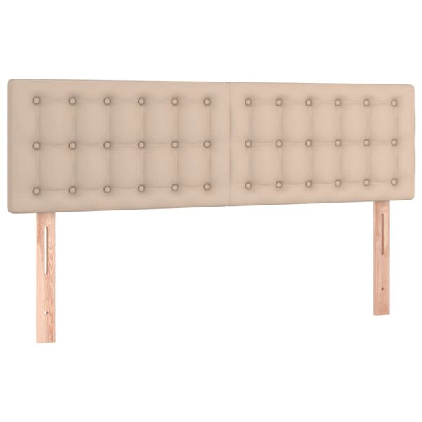 vidaXL Tăblii de pat 2 buc. cappuccino 72x5x78/88 cm piele ecologică