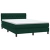 vidaXL Pat box spring cu saltea, verde &icirc;nchis, 160x220 cm, catifea