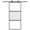 vidaXL Ușă glisantă cu set feronerie neagră 90x205cm sticlă securizată