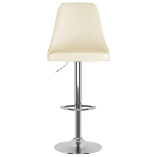 vidaXL Scaune de bar, 2 buc., crem, material textil