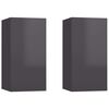 vidaXL Comode TV, 2 buc. gri extralucios 30,5x30x60 cm lemn prelucrat