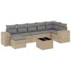 vidaXL Set canapele de grădină, 8 piese, cu perne, bej, poliratan