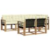 vidaXL Set de canapele de exterior cu pernă 7 pcs Alb și crem