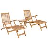vidaXL Scaun pliabil cu masă 2 pcs natural Lemn solid de tec