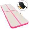 vidaXL Saltea gimnastică gonflabilă cu pompă roz 600x100x10cm PVC