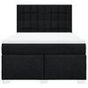 vidaXL Pat box spring cu saltea, negru, 160x200 cm, textil
