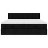 vidaXL Cadru de pat otoman cu saltele, țesătură neagră 200x200cm