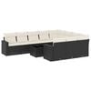 vidaXL Set canapele de grădină cu perne, 11 piese, negru, poliratan