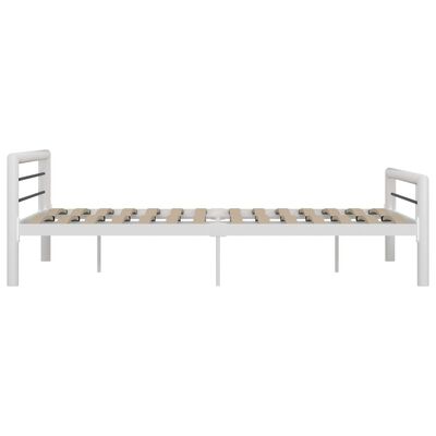 vidaXL Cadru de pat, alb și negru, 120 x 200 cm, metal