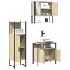 vidaXL Set mobilier de baie, 3 piese, stejar sonoma, lemn prelucrat