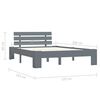 vidaXL Cadru de pat, gri, 120 x 200 cm, lemn masiv de pin