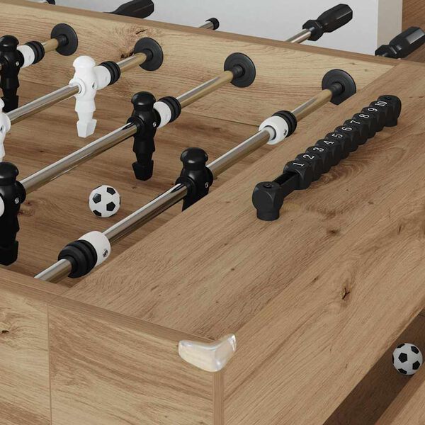vidaXL Masă de Foosball Stejar Artizanal 146,5 x 74 x 85 cm
