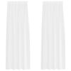 vidaXL Cortină din Voile cu perdele 2 pcs Alb 225 x 140 cm Poliester
