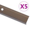 vidaXL Profile trepte &icirc;n formă de L, 5 buc., maro, 100 cm, aluminiu