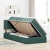 vidaXL Pat cu storage cu saltea Verde &icirc;nchis 90 x 190 cm Catifea