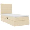 vidaXL Pat cu saltea și spațiu de depozitare Creme 90 x 190 cm