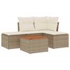 vidaXL Set canapele de grădină cu perne, 5 piese, bej, poliratan