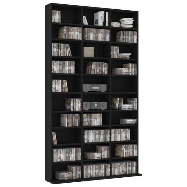 vidaXL Dulap pentru CD-uri, negru, 102x16x177,5 cm, lemn compozit
