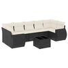 vidaXL Set mobilier de grădină cu perne, 8 piese, negru, poliratan