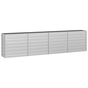 vidaXL Strat &icirc;nălțat de grădină argintiu 320x40x77 cm oțel galvanizat