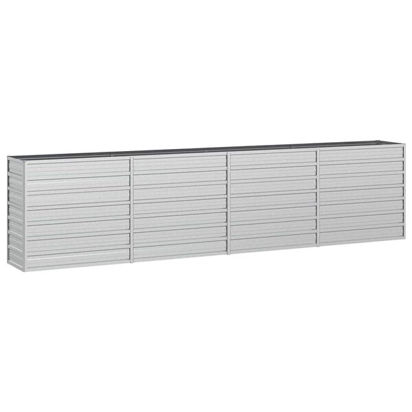 vidaXL Strat înălțat de grădină argintiu 320x40x77 cm oțel galvanizat