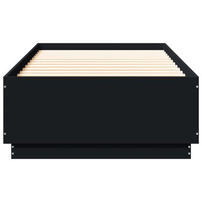 vidaXL Cadru de pat cu lumini LED, negru, 100x200 cm, lemn prelucrat