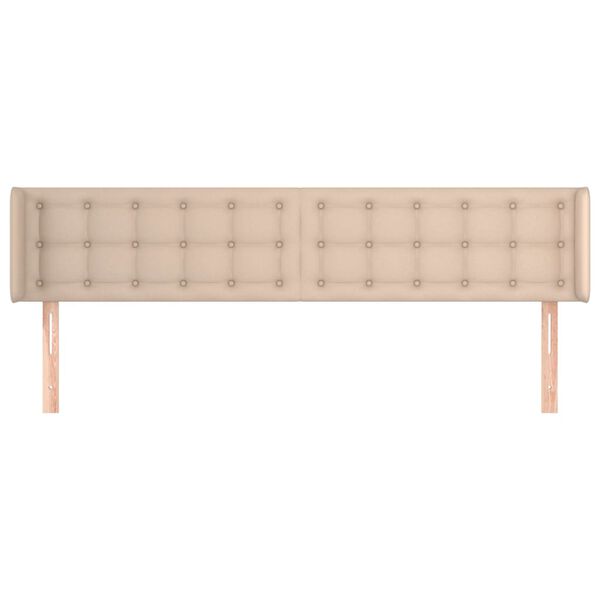 vidaXL Tăblie pat cu aripioare cappuccino 183x16x78/88 cm piele eco
