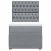 vidaXL Pat box spring cu saltea, gri deschis, 90x200 cm, textil