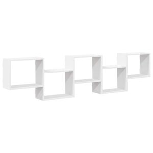 vidaXL Raft cubic de perete cu 5 compartimente alb lemn prelucrat