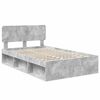 vidaXL Cadru de pat cu headboard Beton 120 x 200 cm Lemn de pin masiv