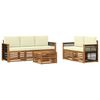 vidaXL Set de canapele de exterior 6 buc. Natural și Crem