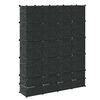 vidaXL Dulap modular cu 18 compartimente alb și negru 37x146x180,5 cm
