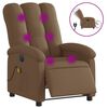 vidaXL Fotoliu electric de masaj rabatabil, maro, textil