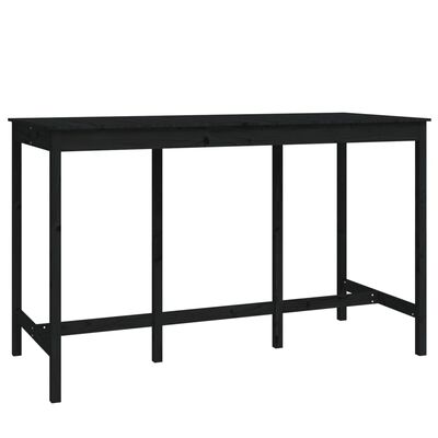 vidaXL Set mobilier de bar, 9 piese, negru, lemn masiv de pin
