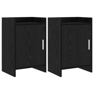 vidaXL Mese de noptieră 2 pcs Stejar Negru 40 x 30 x 60 cm