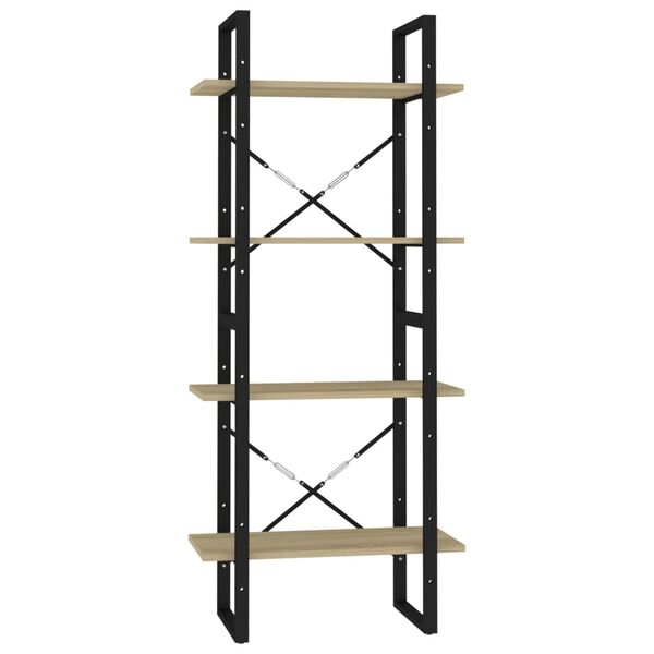 vidaXL Bibliotecă cu 4 rafturi, stejar sonoma, 60x30x140 cm, PAL