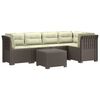 vidaXL Sofa de grădină cu 5 locuri cu perne aspect rattan PP